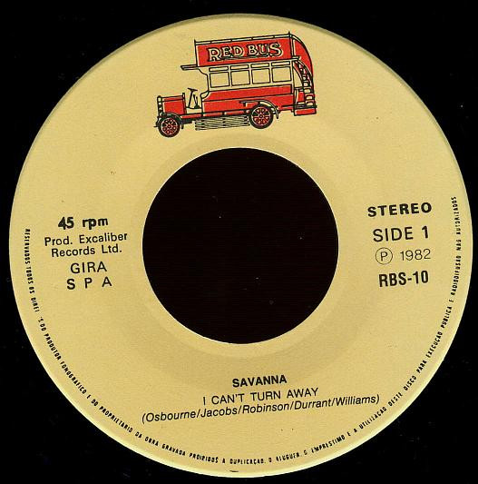 Savanna - I Can't Turn Away | Red Bus Records (RBS-10) - 2