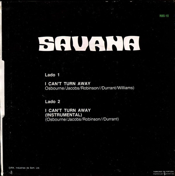 Savanna - I Can't Turn Away | Red Bus Records (RBS-10) - main