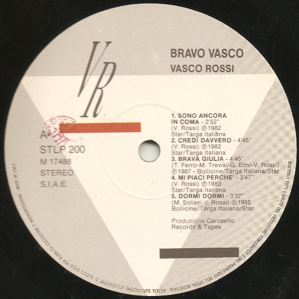 Vasco Rossi - Bravo Vasco | Fonit Cetra (STLP 200) - main