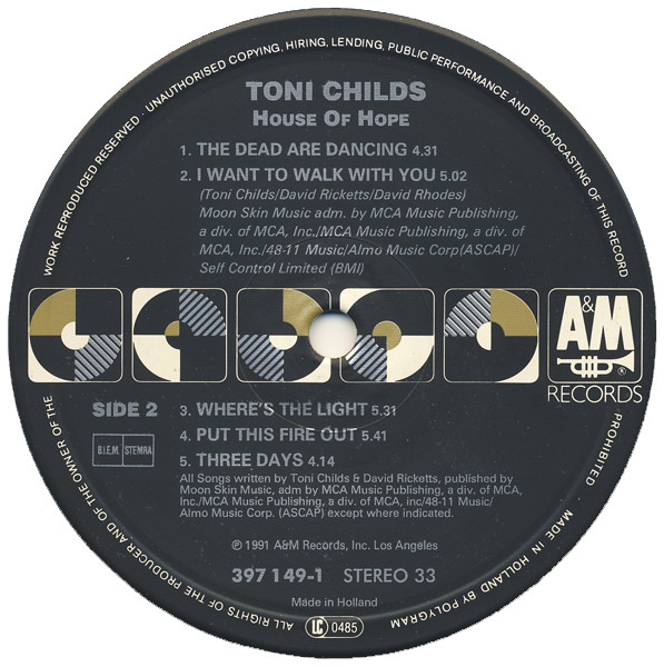 Toni Childs - House Of Hope. | A&M Records (397 1 49-1) - 4