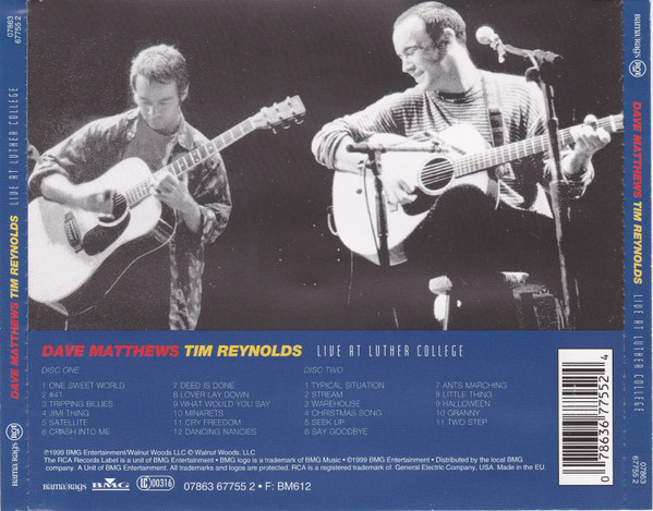 Dave Matthews , Tim Reynolds - Live At Luther College | RCA (07863 67755 2) - 3