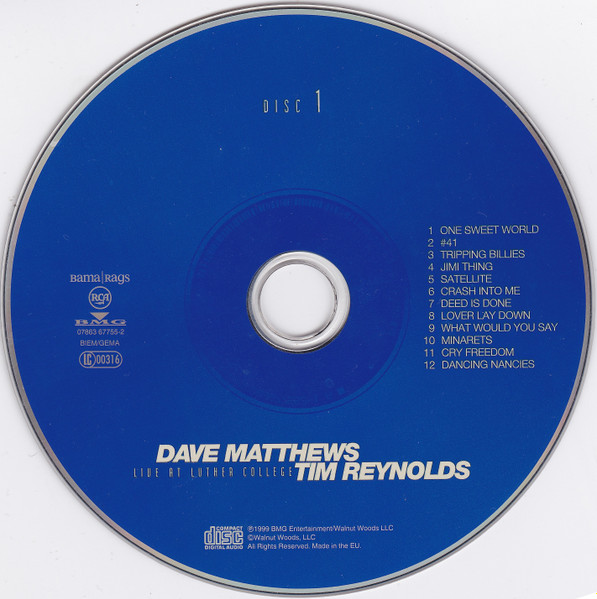 Dave Matthews , Tim Reynolds - Live At Luther College | RCA (07863 67755 2) - 4