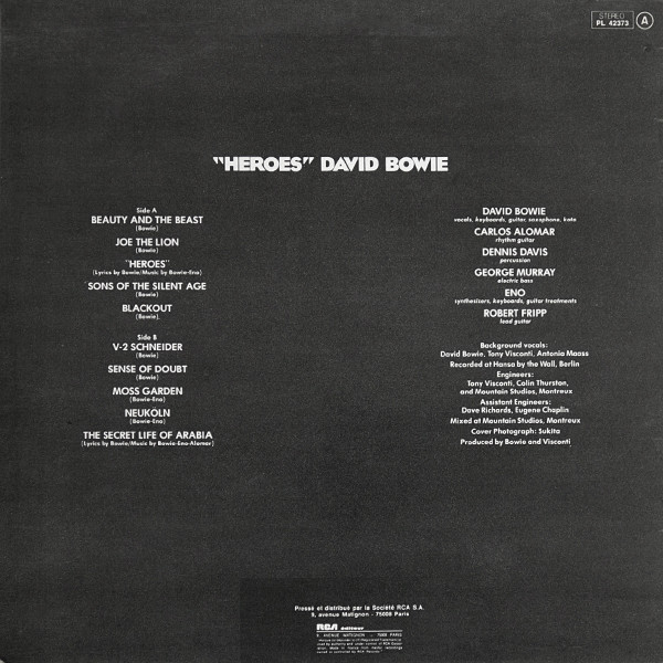 David Bowie - "Heroes" | RCA Victor (PL 42373) - 2 David Bowie - "Heroes" | RCA Victor (PL 42373) - 2