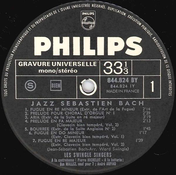 Les Swingle Singers - Jazz Sébastien Bach | Philips (844.824 BY) - 3 Les Swingle Singers - Jazz Sébastien Bach | Philips (844.824 BY) - 3