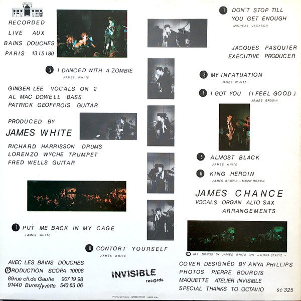 James Chance & The Contortions - Live Aux Bains Douches | Invisible Records (SCOPA 10008) - 2 James Chance & The Contortions - Live Aux Bains Douches | Invisible Records (SCOPA 10008) - 2