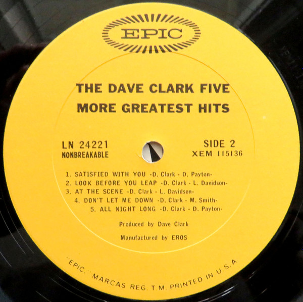 The Dave Clark Five - More Greatest Hits | Epic (LN 24221) - 4 The Dave Clark Five - More Greatest Hits | Epic (LN 24221) - 4