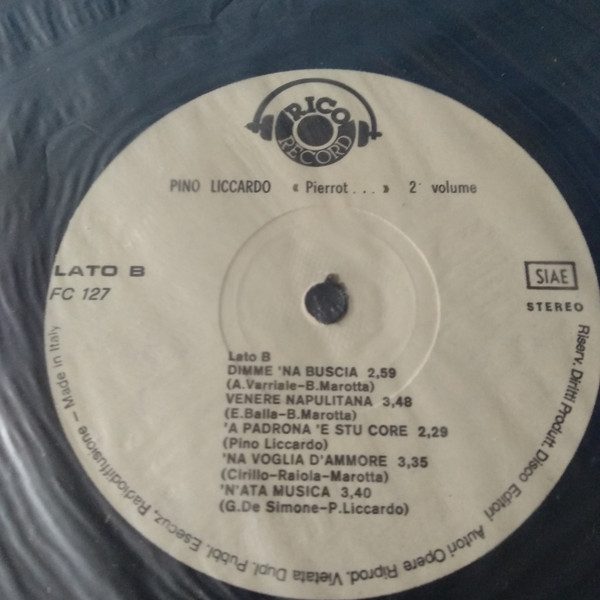 Pino Liccardo - Pierrot - Volume 2 | Rico Record (FC 127) - 4 Pino Liccardo - Pierrot - Volume 2 | Rico Record (FC 127) - 4