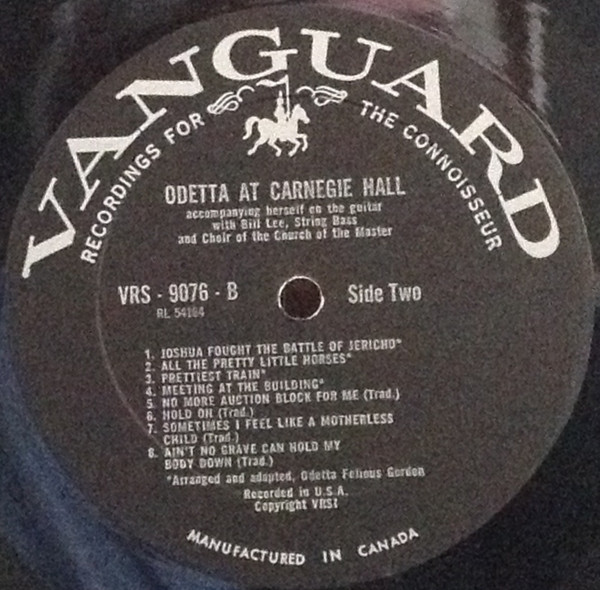 Odetta - Odetta At Carnegie Hall | Vanguard (VRS-9076) - 4