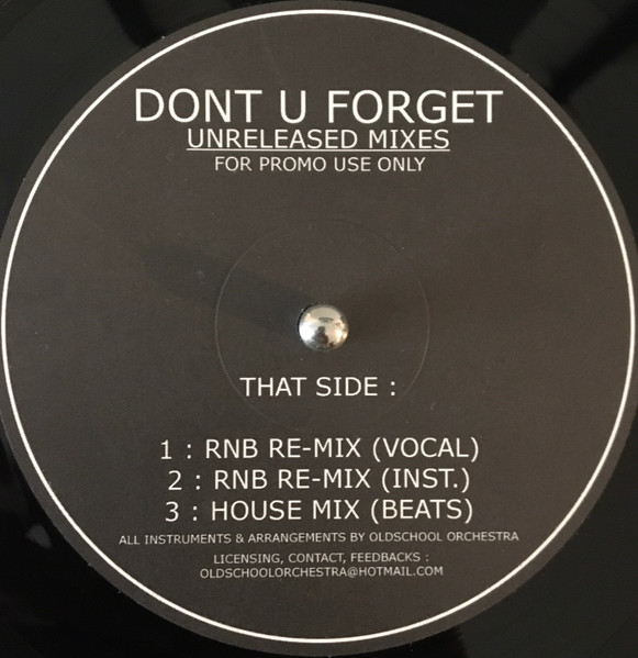 Glenn Lewis - Don't You Forget It (Unreleased Mixes) | Not On Label (Glenn Lewis) (Glen01)