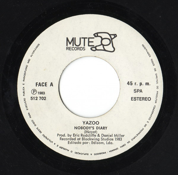 Yazoo - Nobody's Diary | Mute (512 702) - 3