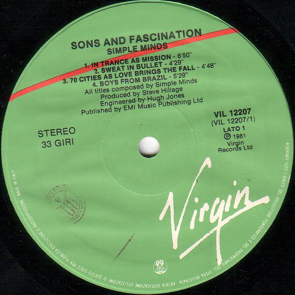 Simple Minds - Sons And Fascination | Virgin (VIL 12207) - 2