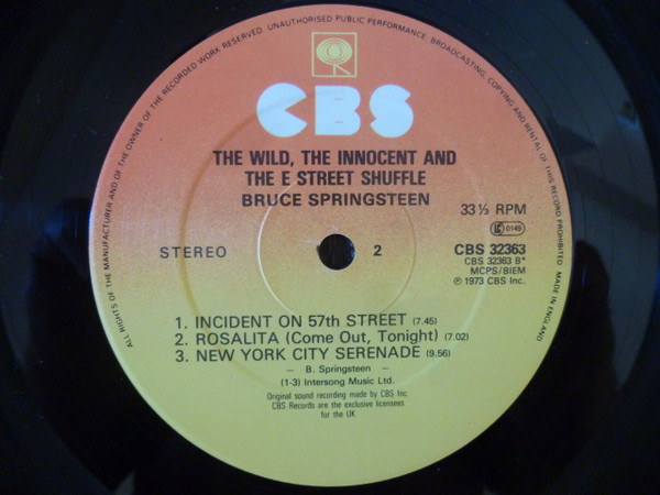 Bruce Springsteen - The Wild, The Innocent & The E Street Shuffle | CBS (CBS 32363) - 4 Bruce Springsteen - The Wild, The Innocent & The E Street Shuffle | CBS (CBS 32363) - 4