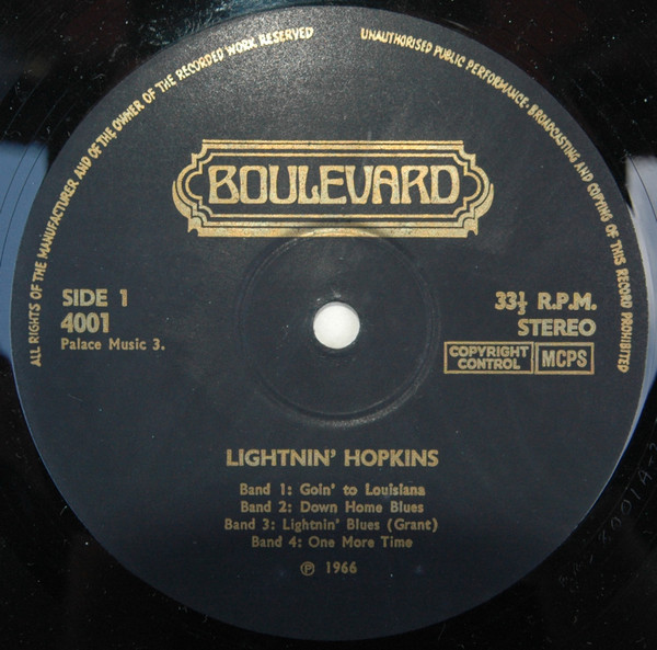 Lightnin' Hopkins - Lightnin' Hopkins | Boulevard (4001) - 3 Lightnin' Hopkins - Lightnin' Hopkins | Boulevard (4001) - 3