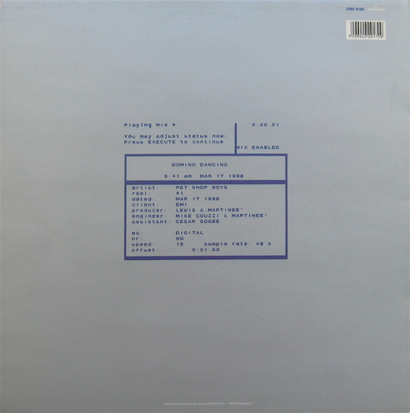 Pet Shop Boys - Domino Dancing | Parlophone (12RS 6190) - 2 Pet Shop Boys - Domino Dancing | Parlophone (12RS 6190) - 2