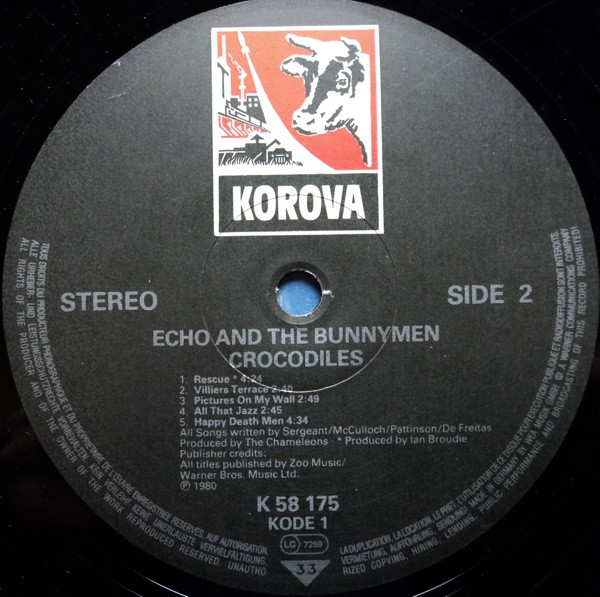 Echo & The Bunnymen - Crocodiles | Korova (WEA 58 175) - 4 Echo & The Bunnymen - Crocodiles | Korova (WEA 58 175) - 4