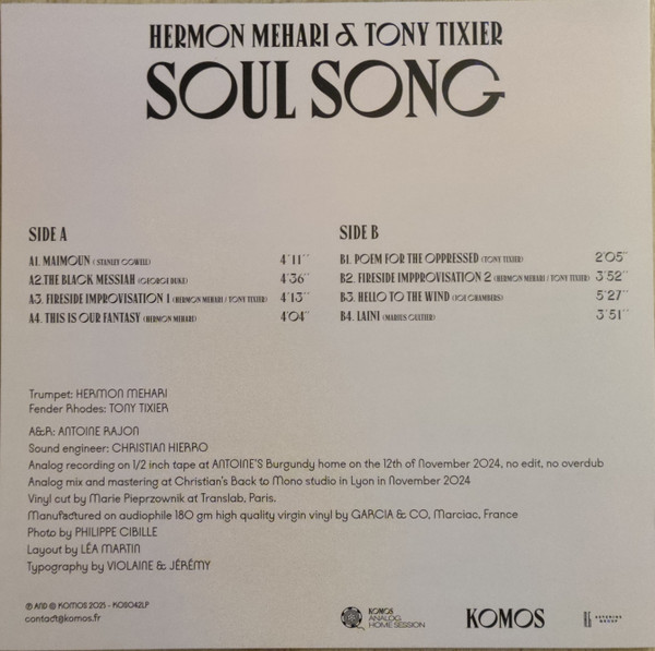 Hermon Mehari , Tony Tixier - Soul Song | Komos (KOSO42LP) - 2 Hermon Mehari , Tony Tixier - Soul Song | Komos (KOSO42LP) - 2