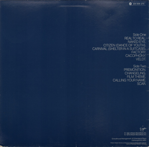 Simple Minds - Real To Real Cacophony | Virgin (204 938-270) - 2 Simple Minds - Real To Real Cacophony | Virgin (204 938-270) - 2