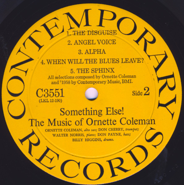 Ornette Coleman - Something Else!!!! | Contemporary Records (C 3551) - 4 Ornette Coleman - Something Else!!!! | Contemporary Records (C 3551) - 4