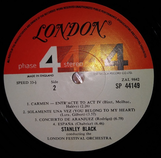 Stanley Black And The London Festival Orchestra - Spain Volume Two | London Records (SP-44149) - main