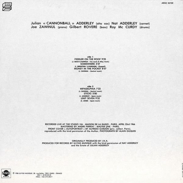 The Cannonball Adderley Quintet - Live In Paris April 23rd 1966 | Ulysse Musique (AROC 50709) - 2 The Cannonball Adderley Quintet - Live In Paris April 23rd 1966 | Ulysse Musique (AROC 50709) - 2