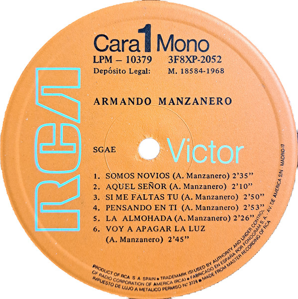 Armando Manzanero - Somos Novios | RCA Victor (LPM-10379) - 3 Armando Manzanero - Somos Novios | RCA Victor (LPM-10379) - 3