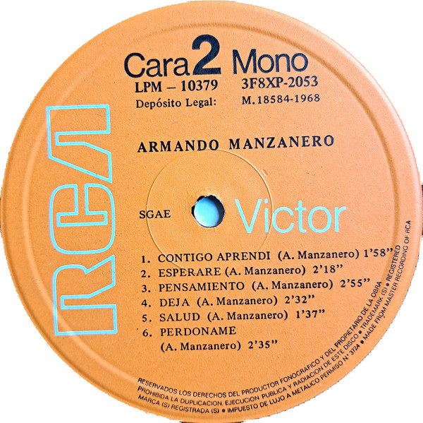 Armando Manzanero - Somos Novios | RCA Victor (LPM-10379) - 4 Armando Manzanero - Somos Novios | RCA Victor (LPM-10379) - 4