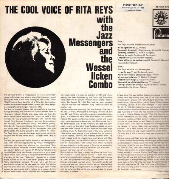 Rita Reys with Art Blakey & The Jazz Messengers and The Wessel Ilcken Combo - The Cool Voice Of Rita Reys | Fontana (657 013 XPL) - 2 Rita Reys with Art Blakey & The Jazz Messengers and The Wessel Ilcken Combo - The Cool Voice Of Rita Reys | Fontana (657 013 XPL) - 2