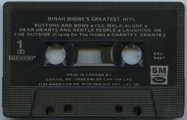Dinah Shore - Dinah Shore's Greatest Hits | Capitol Special Markets (4XL-9447) - 3 Dinah Shore - Dinah Shore's Greatest Hits | Capitol Special Markets (4XL-9447) - 3