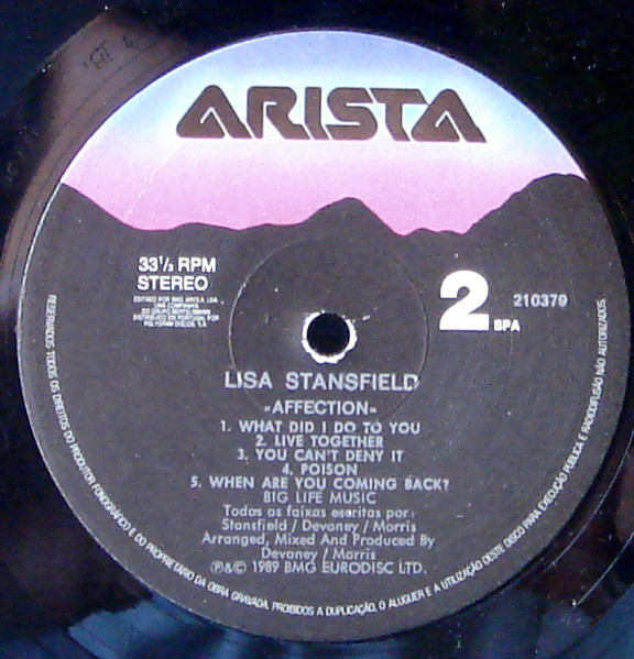 Lisa Stansfield - Affection | Arista (210379) - 3 Lisa Stansfield - Affection | Arista (210379) - 3