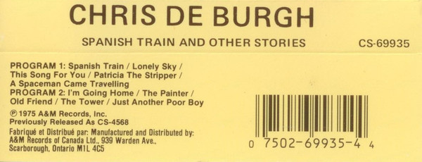 Chris de Burgh - Spanish Train And Other Stories | A&M Records (CS-69935) - 2