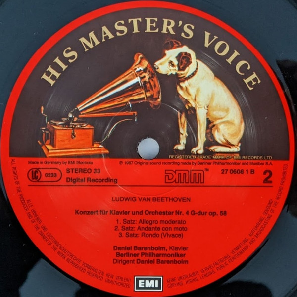 Ludwig van Beethoven , Daniel Barenboim , Berliner Philharmoniker - Klavierkonzerte = Piano Concertos = Concertos Pour Piano 1-5 | His Master's Voice Digital (27 0608 3) - 4