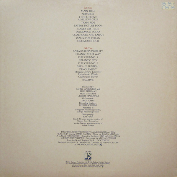 Randy Newman - Ragtime | Elektra (5E-565) - main Randy Newman - Ragtime | Elektra (5E-565) - main