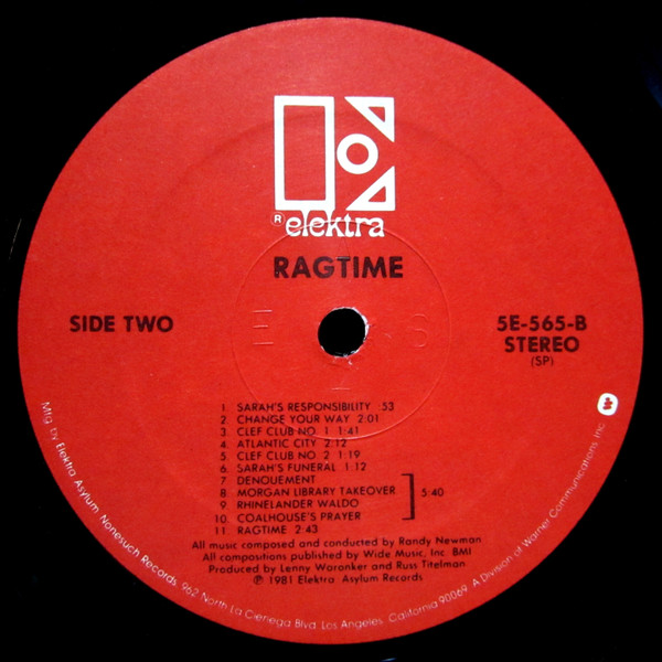 Randy Newman - Ragtime | Elektra (5E-565) - 2 Randy Newman - Ragtime | Elektra (5E-565) - 2