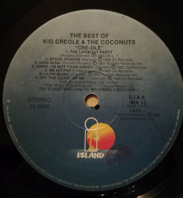 Kid Creole And The Coconuts - Cre~Olé - The Best Of Kid Creole & The Coconuts | Island Records (IMA 13) - 3 Kid Creole And The Coconuts - Cre~Olé - The Best Of Kid Creole & The Coconuts | Island Records (IMA 13) - 3