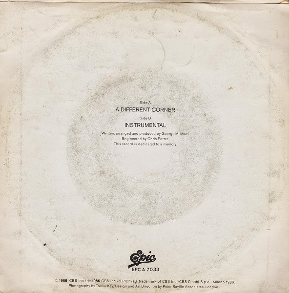 George Michael - A Different Corner | Epic (EPC A 7033) - 2