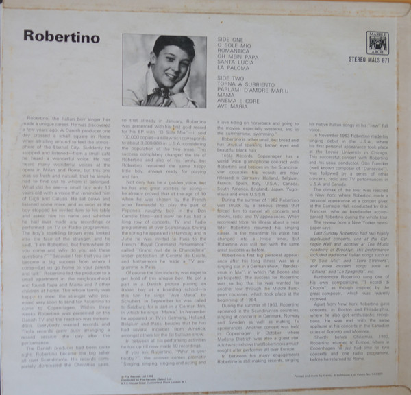 Robertino Loretti - Robertino | Marble Arch (MALS 871) - 2 Robertino Loretti - Robertino | Marble Arch (MALS 871) - 2