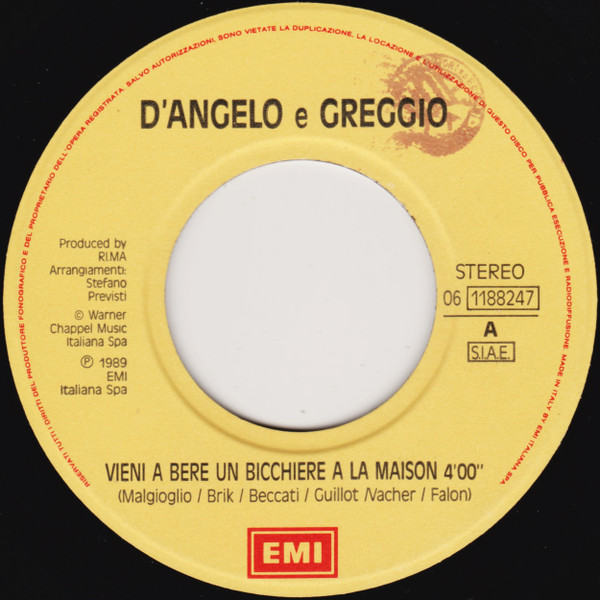 Gianfranco D'Angelo E Ezio Greggio - Vieni A Bere Un Bicchiere À La Maison | EMI (06 1188247) - 3 Gianfranco D'Angelo E Ezio Greggio - Vieni A Bere Un Bicchiere À La Maison | EMI (06 1188247) - 3