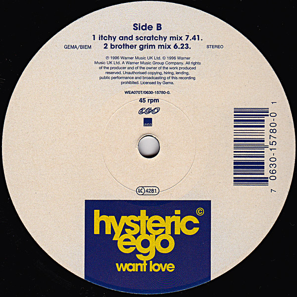 Hysteric Ego - Want Love | WEA (0630-15780-0) - 4