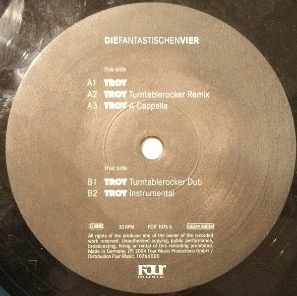 Die Fantastischen Vier - Troy | Four Music (FOR 1076 6) - 3 Die Fantastischen Vier - Troy | Four Music (FOR 1076 6) - 3