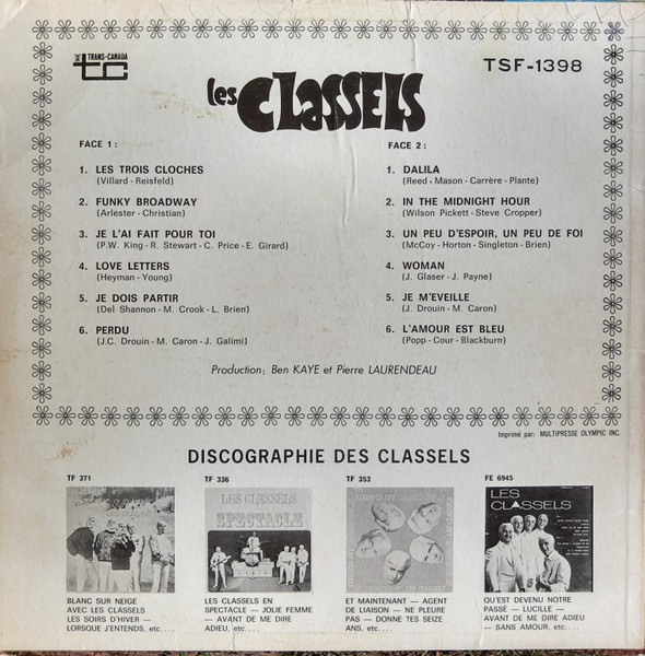 Les Classels - Les Trois Cloches, Dalila | Trans-Canada (TSF-1398) - 2 Les Classels - Les Trois Cloches, Dalila | Trans-Canada (TSF-1398) - 2