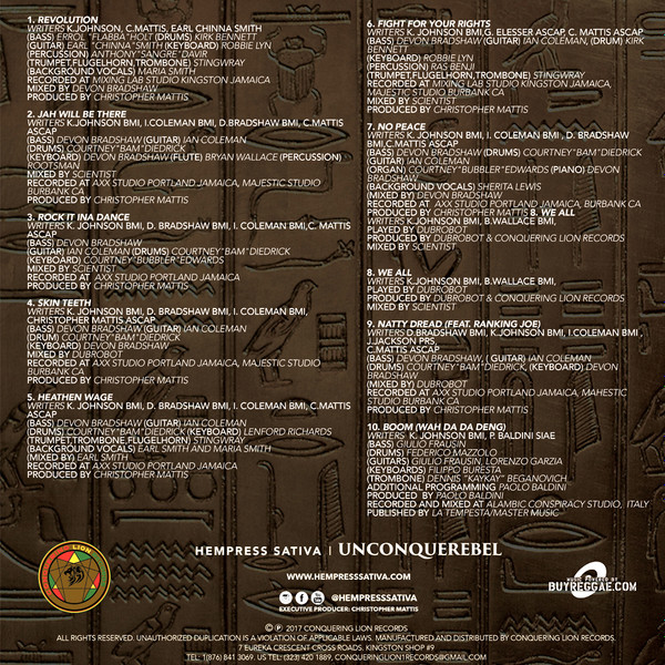 Hempress Sativa - Unconquerebel | Conquering Lion Records (CLREU003) - 4