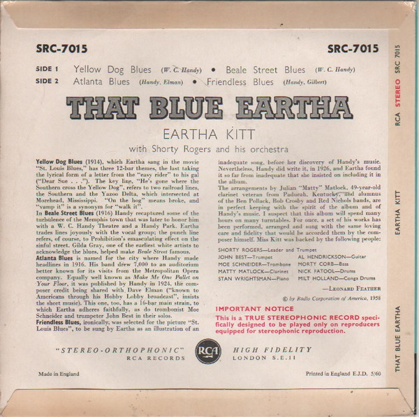 Eartha Kitt - That Blue Eartha | RCA (SRC-7015) - 2 Eartha Kitt - That Blue Eartha | RCA (SRC-7015) - 2