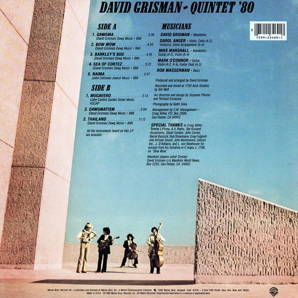 David Grisman - Quintet '80 | Warner Bros. Records (BSK 3469) - 2 David Grisman - Quintet '80 | Warner Bros. Records (BSK 3469) - 2