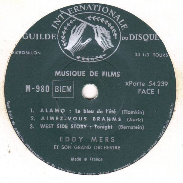 Eddy Mers And His Orchestra - Les Grands Succès De Films | Guilde Internationale Du Disque (M-980) - 3
