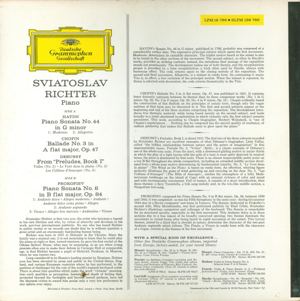 Sviatoslav Richter - Sviatoslav Richter | Deutsche Grammophon (LPM 18 766) - 2