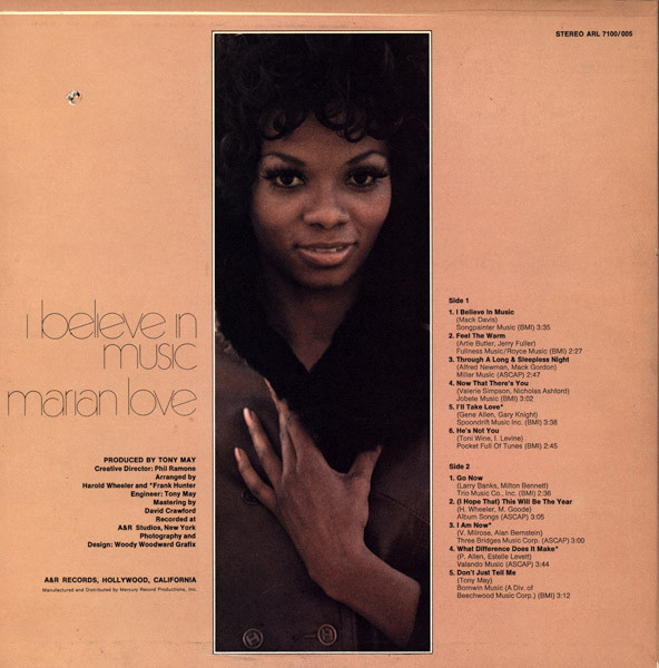 Marian Love - I Believe In Music | A&R (ARL/7100/005) - 2 Marian Love - I Believe In Music | A&R (ARL/7100/005) - 2