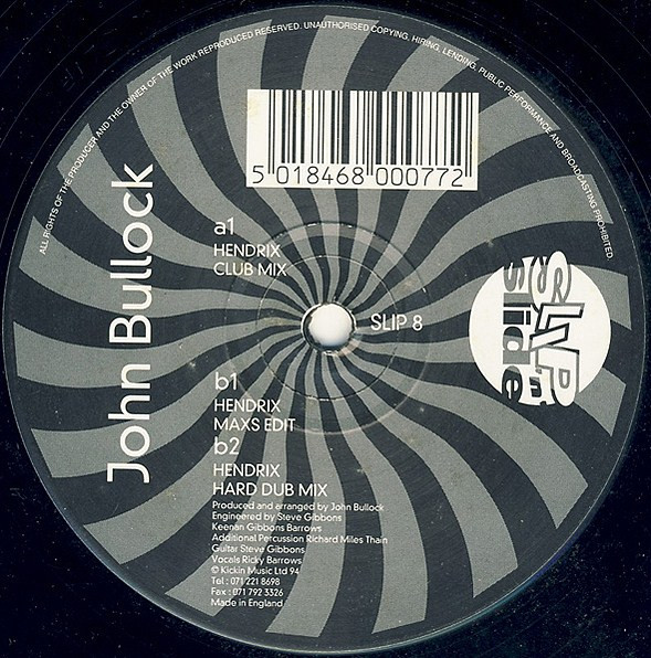 John Bullock - Hendrix | Slip 'n' Slide (SLIP 8) - main John Bullock - Hendrix | Slip 'n' Slide (SLIP 8) - main