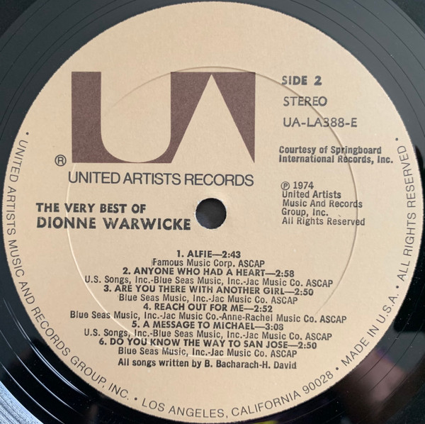 Dionne Warwick - The Very Best Of Dionne Warwicke | United Artists Records (UA-LA388-E) - 4 Dionne Warwick - The Very Best Of Dionne Warwicke | United Artists Records (UA-LA388-E) - 4