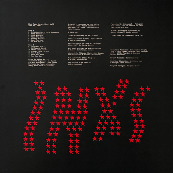 INXS - Live From Royal Albert Hall (London 1986) | Petrol (RCV1 727312) - 2 INXS - Live From Royal Albert Hall (London 1986) | Petrol (RCV1 727312) - 2