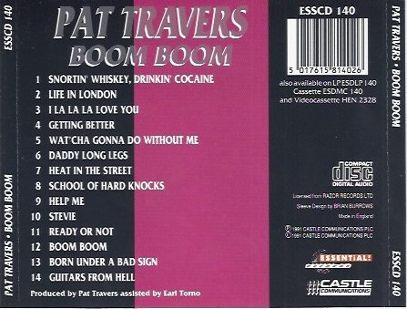 Pat Travers - Boom Boom | Essential! Records (ESSCD 140) - 3